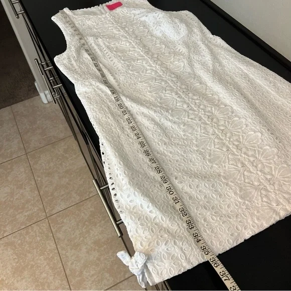 Lilly Pulitzer Melani eyelet Shift Dress 100% Cotton fully lined white Size 10 - Picture 7 of 15